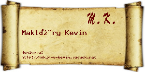 Makláry Kevin névjegykártya
