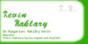 kevin maklary business card